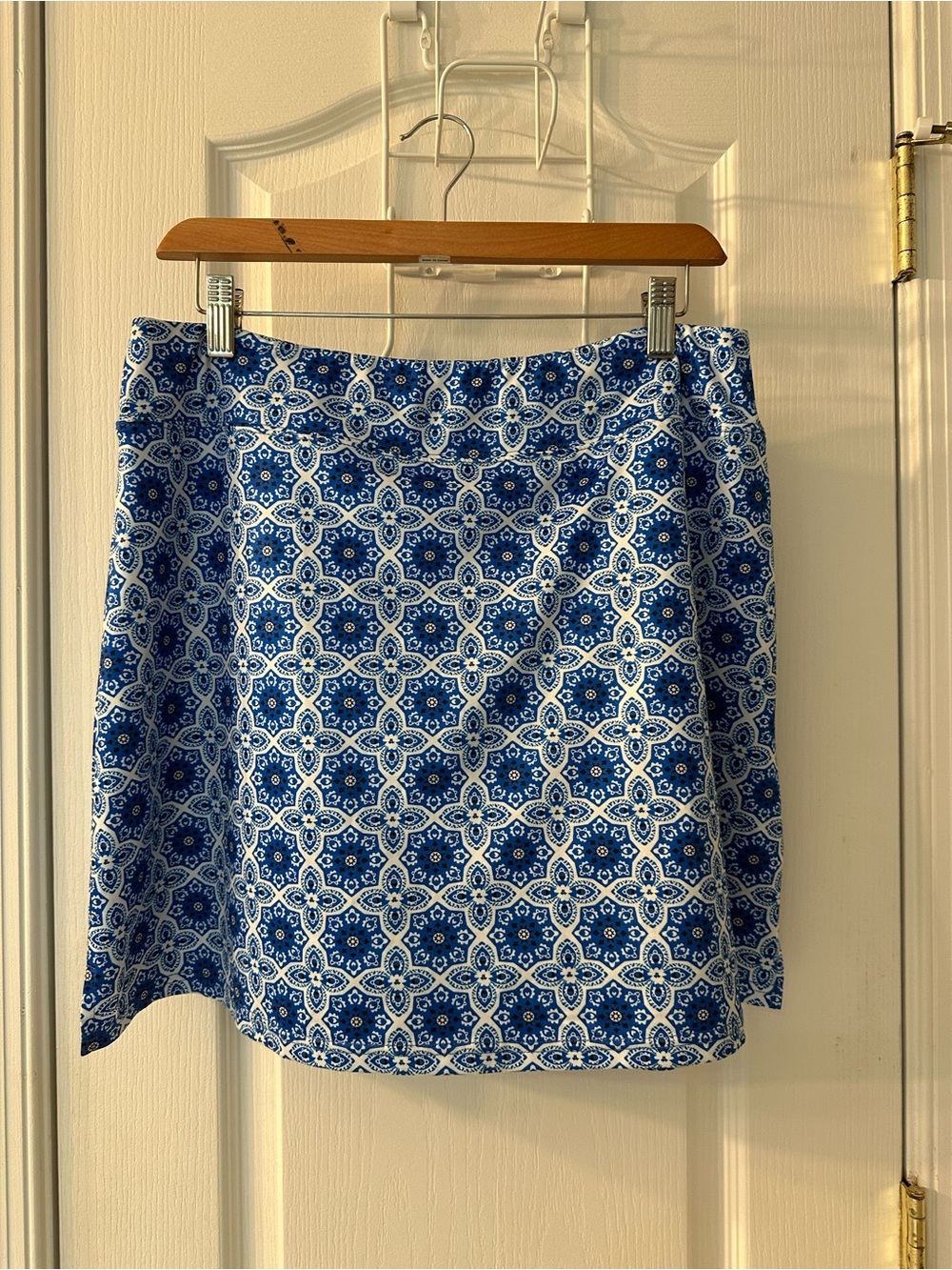 Blue Patterned A-Line Women’s Skirt